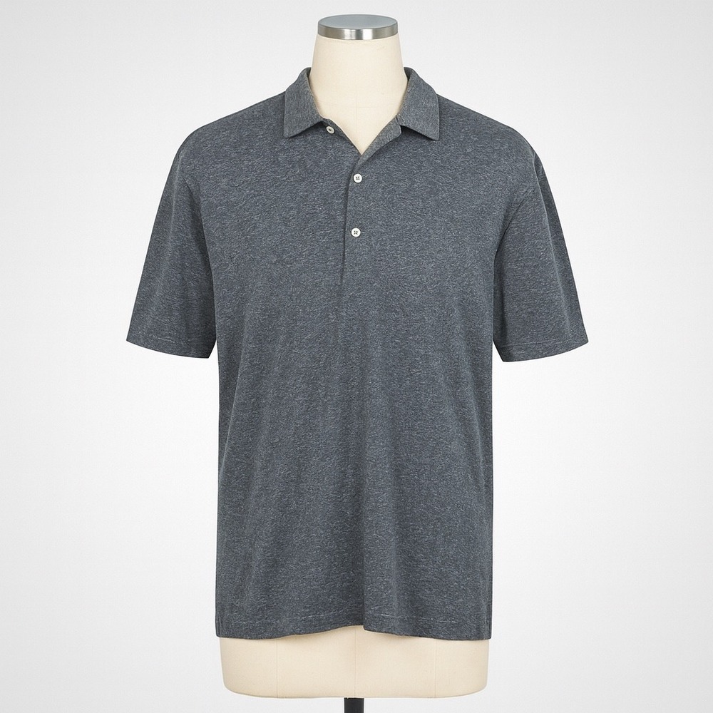 FeatherLite Mens Gray Polo‎ Shirt Medium Short Sleeve Collared Casual Top